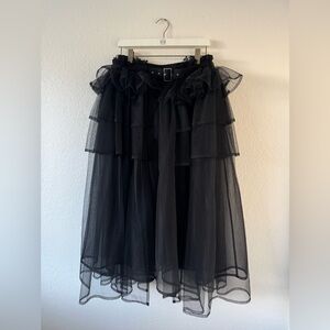 CDG x Noir Kei Ninomiya Black Ruffled Tulle Skirt